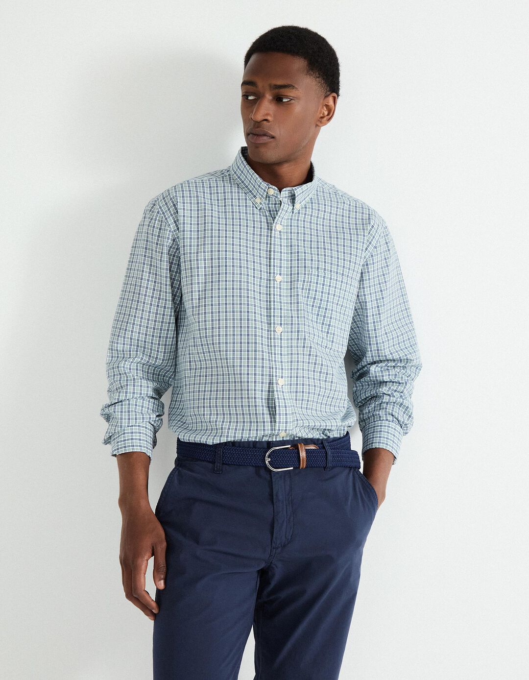 Camisa de Xadrez, Homem, Verde Escuro 