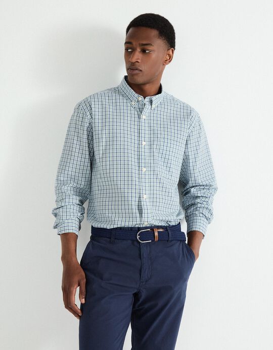 Comprar Online Camisa de Xadrez, Homem, Verde Escuro 