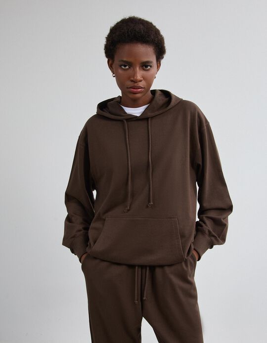 Comprar Online Sweatshirt Com Capuz, Mulher, Castanho Escuro