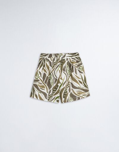Printed Shorts, Women, Green