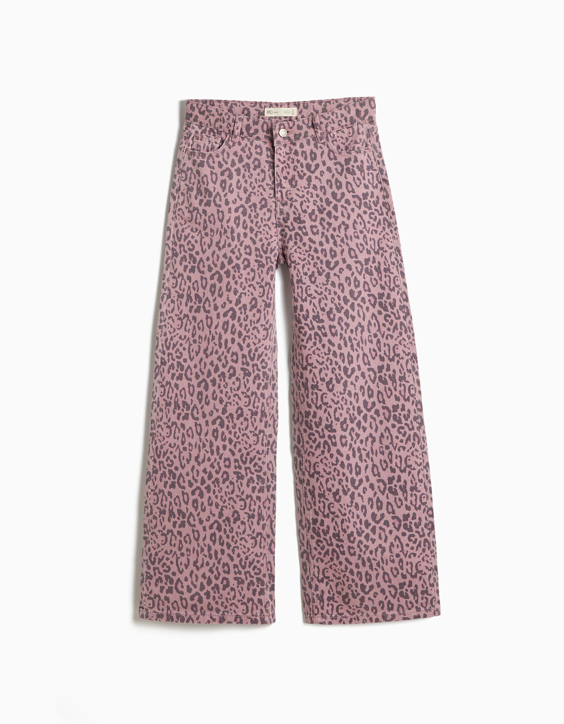 Comprar Online Cal&ccedil;as Wide Leg Animal Print, Menina, Malva