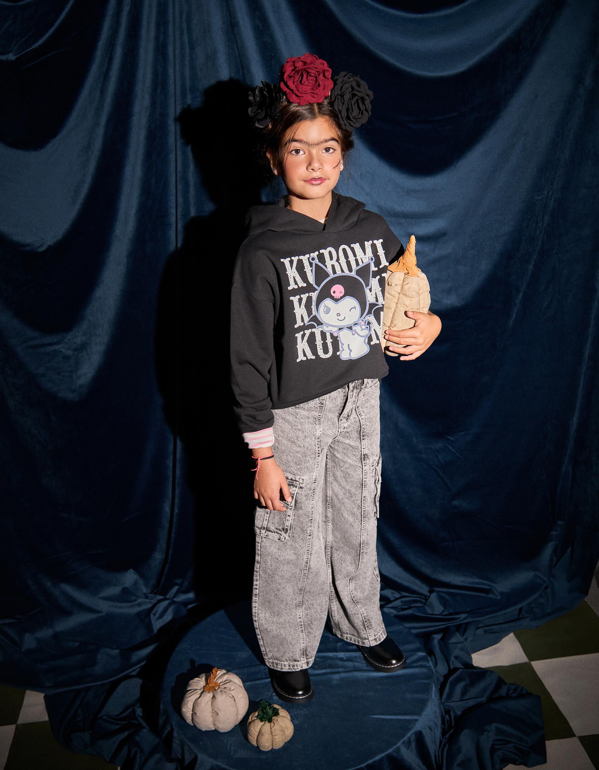 Sweatshirt com Capuz 'Kuromi', Menina, Preto