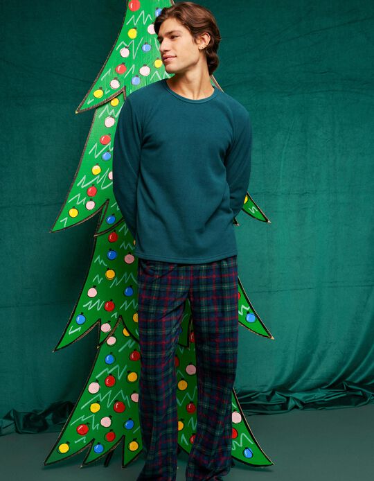 Comprar Online Pijama Polar De Natal, Homem, Verde Escuro