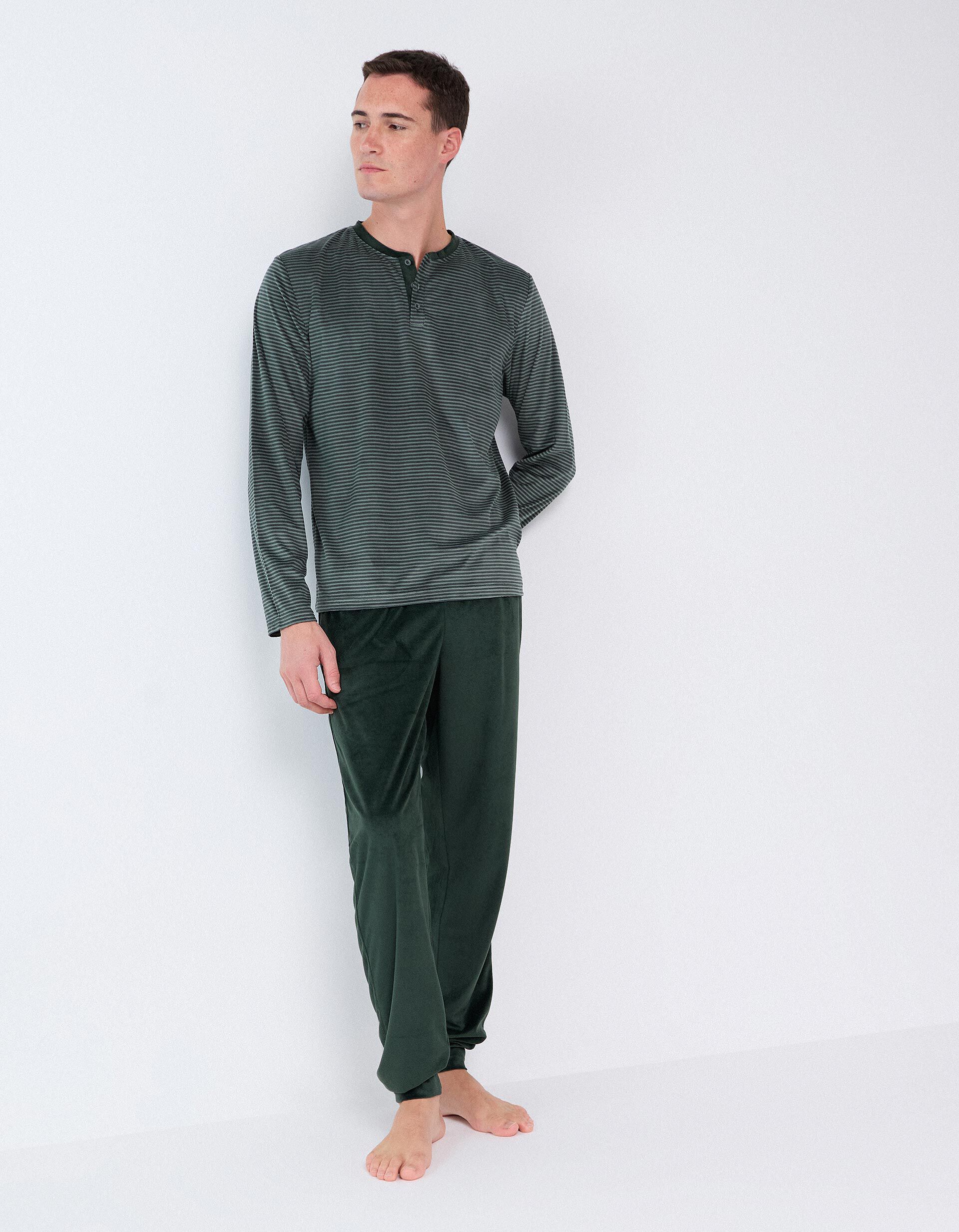 Comprar Online Pijama &Agrave;s Riscas, Homem, Verde Escuro
