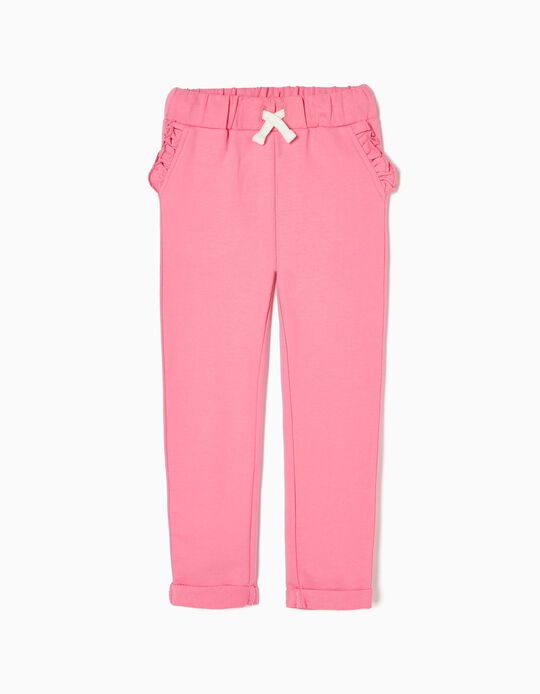 Cotton Joggers for Girls, Pink