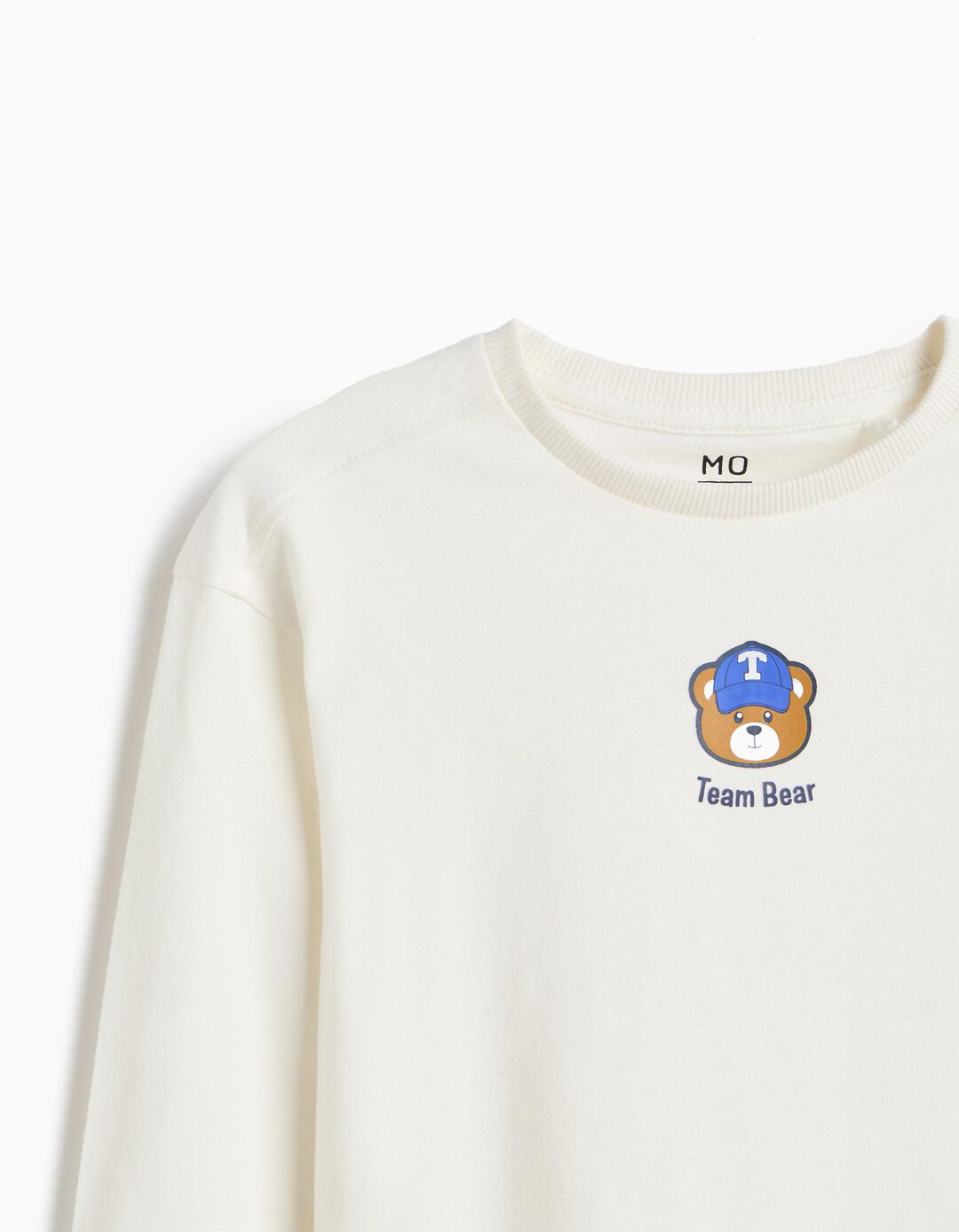 T-shirt Manga Comprida, Menino, Branco
