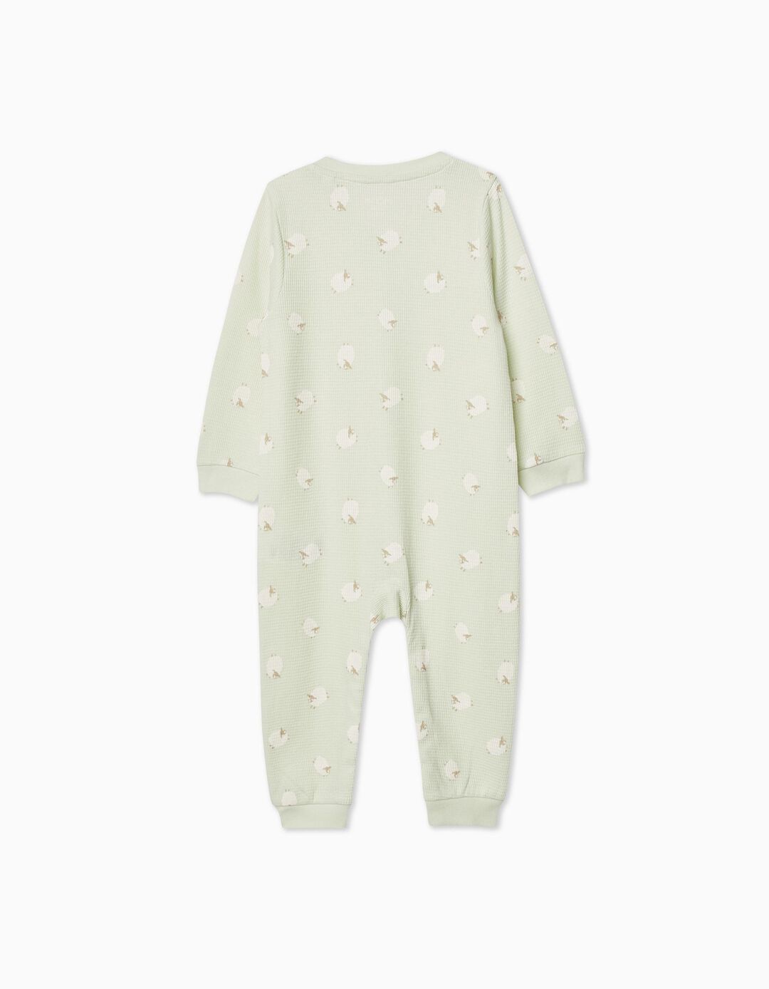 Babygrow Waffle, Baby Girl, Light Green