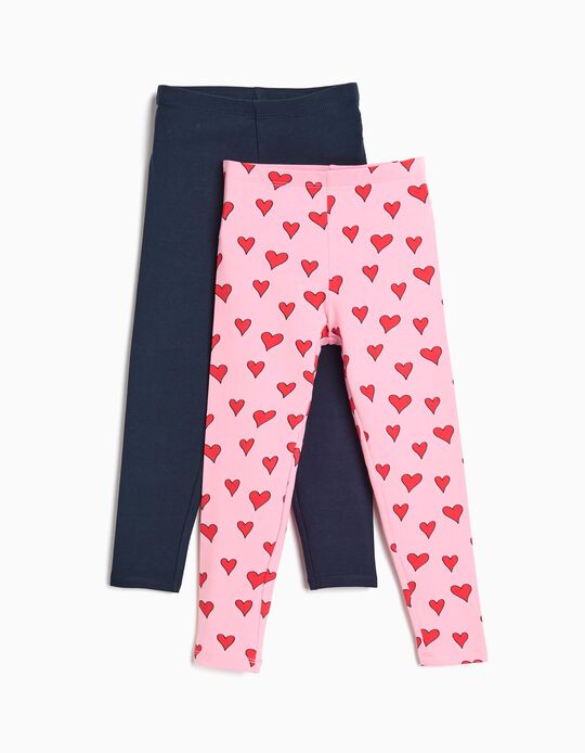 Comprar Online Pack 2 Leggings, Menina, Rosa Claro