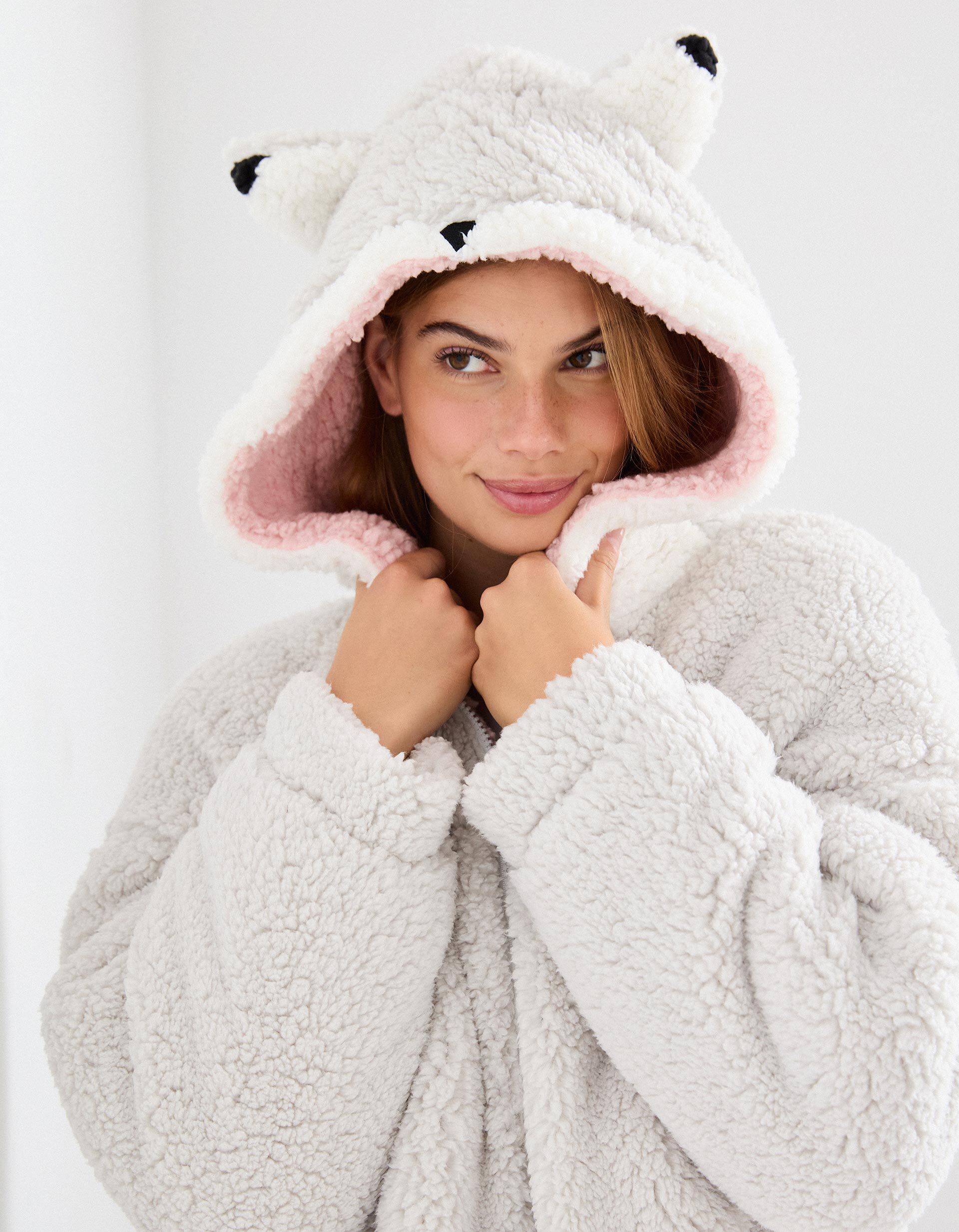 Comprar Online Casaco Sherpa, Mulher, Cinzento Claro