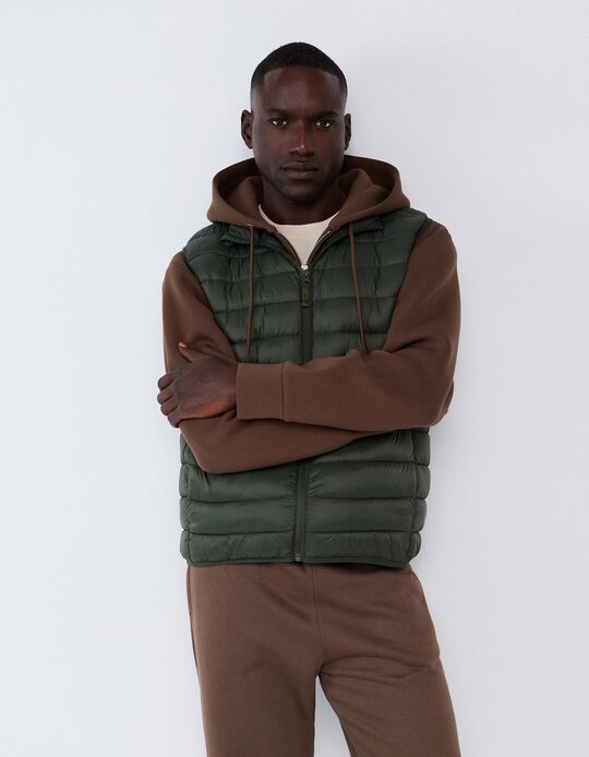 Comprar Online Colete Acolchoado Leve, Homem, Verde Escuro