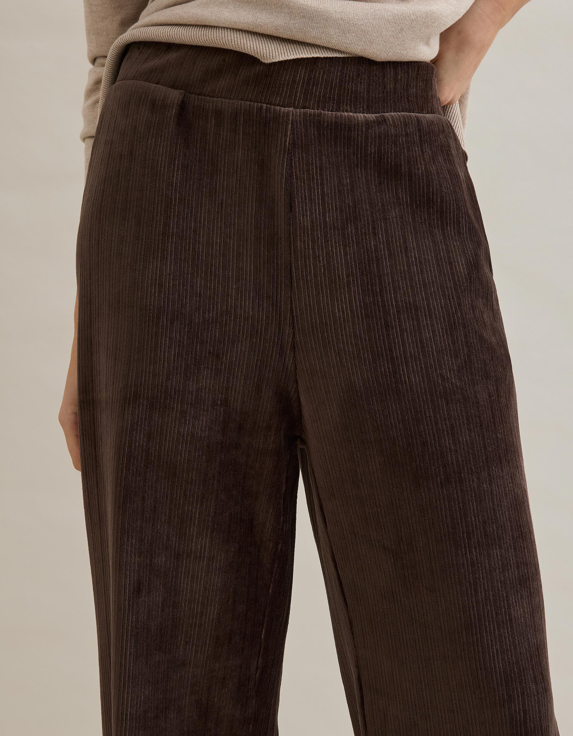 Comprar Online Cal&ccedil;as de Bombazina, Mulher, Castanho Escuro