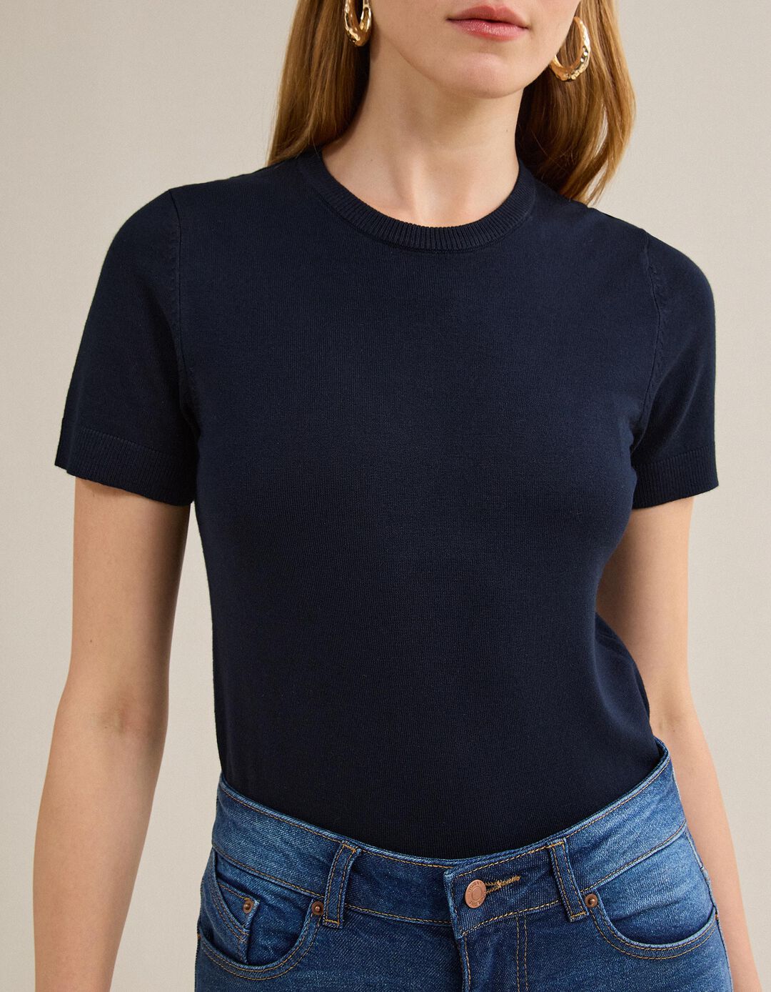 Camisola de Malha, Mulher, Azul Escuro