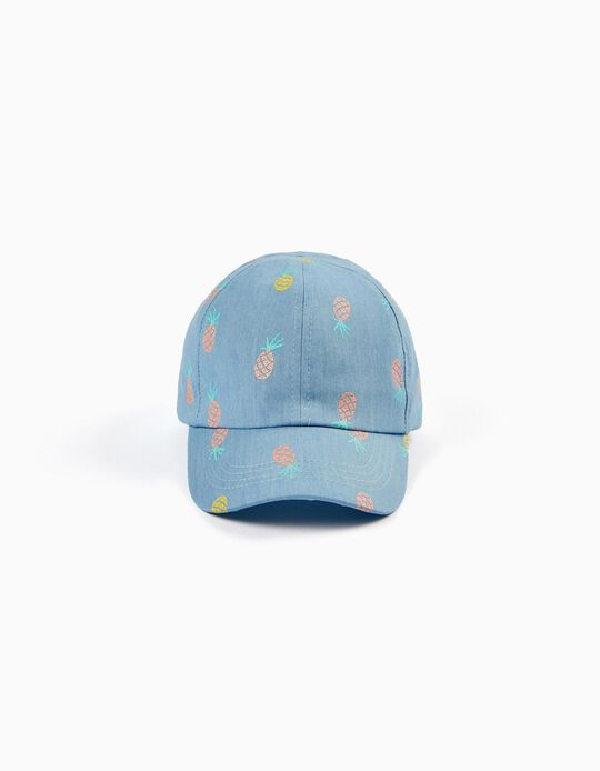 Cap for Babies and Girls 'Pineapple', Blue