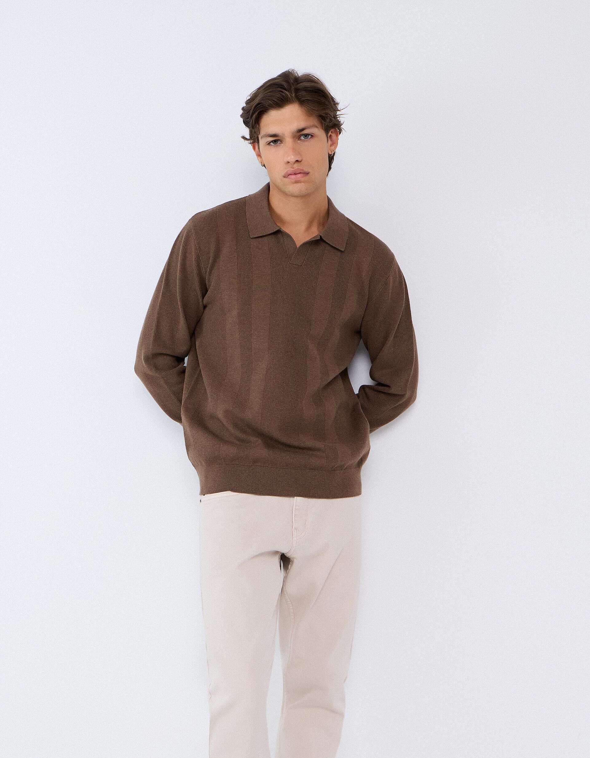 Comprar Online Camisola De Malha, Homem, Castanho