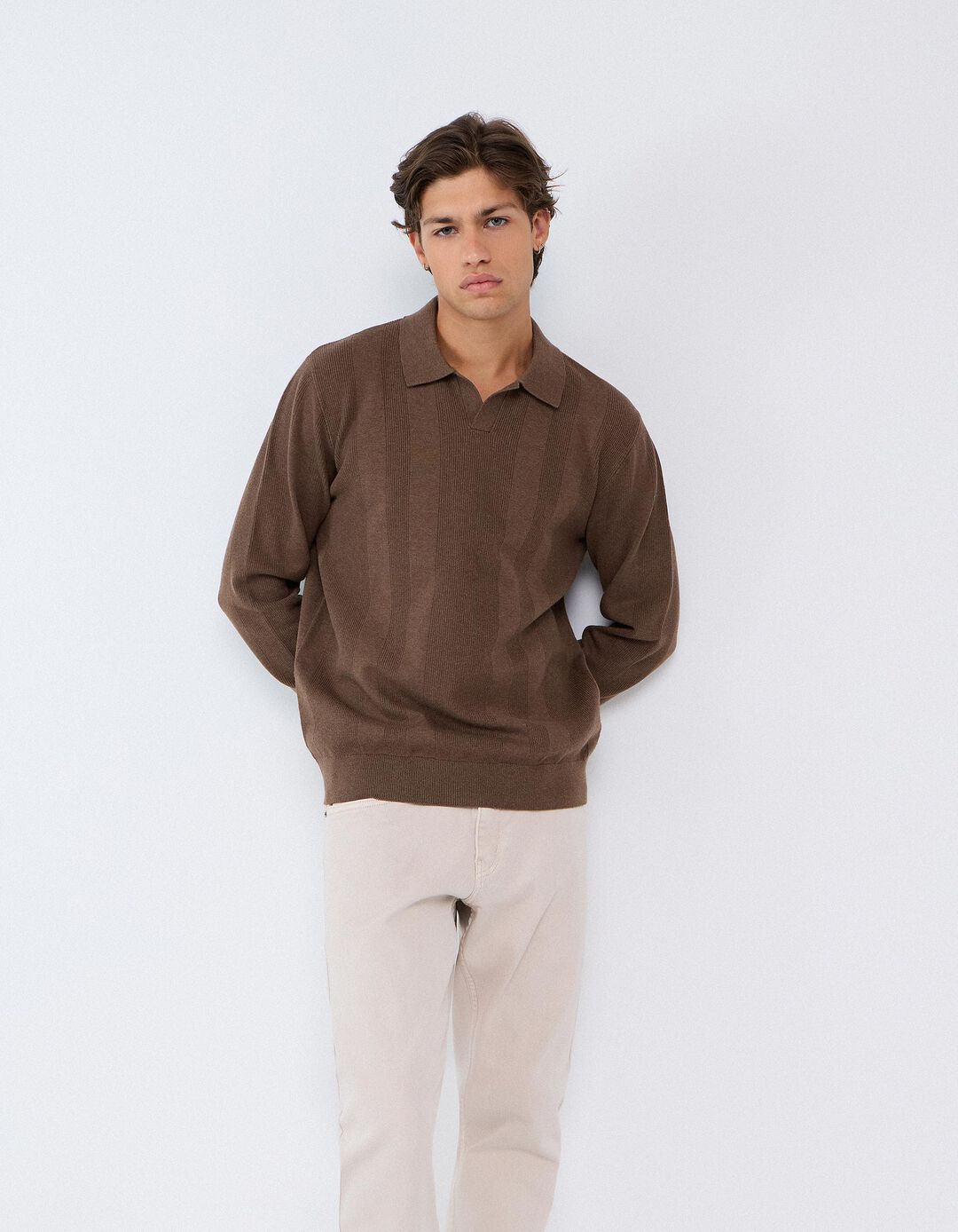 Camisola De Malha, Homem, Castanho