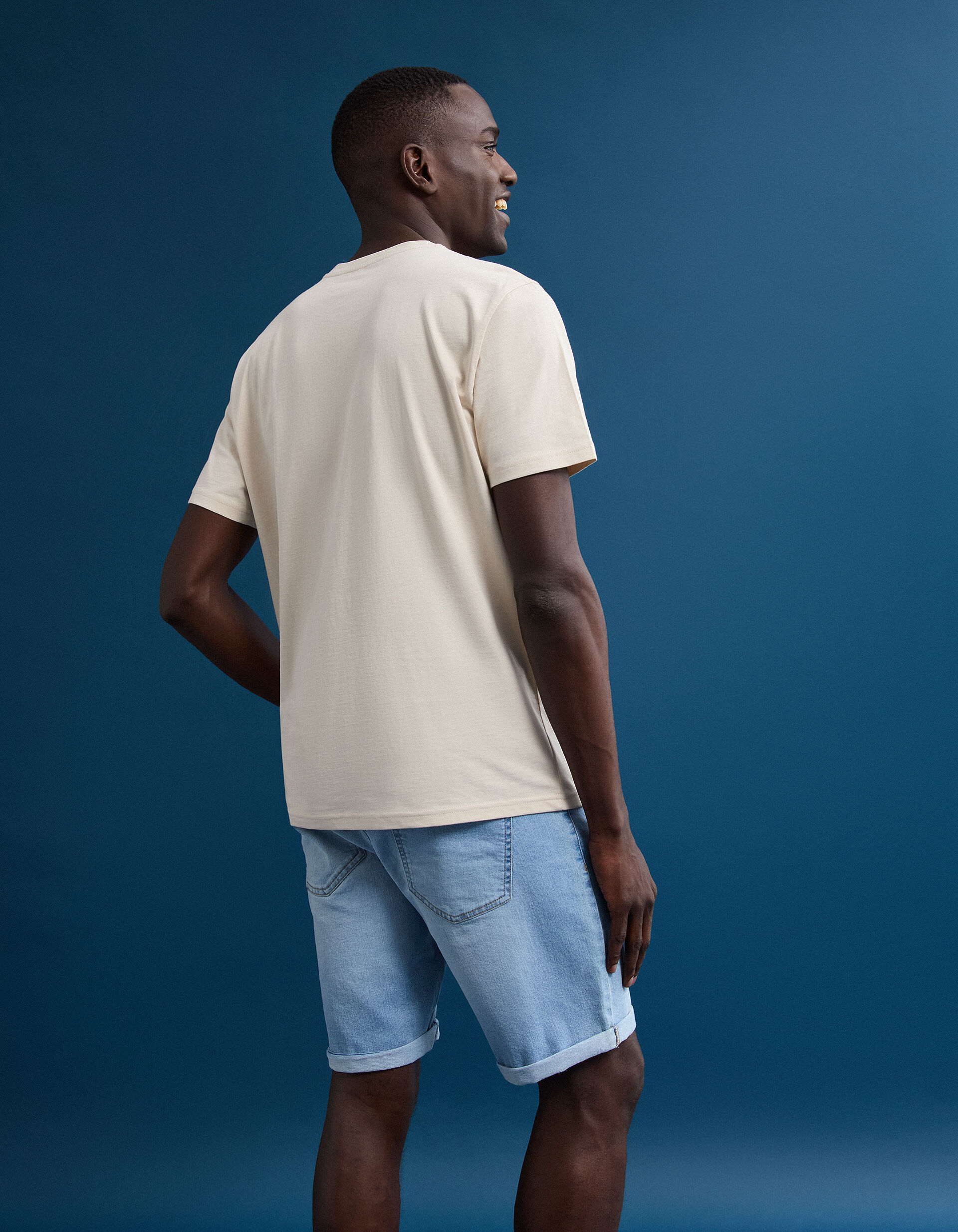 Comprar Online T-shirt Jersey Estampada, Homem, Bege