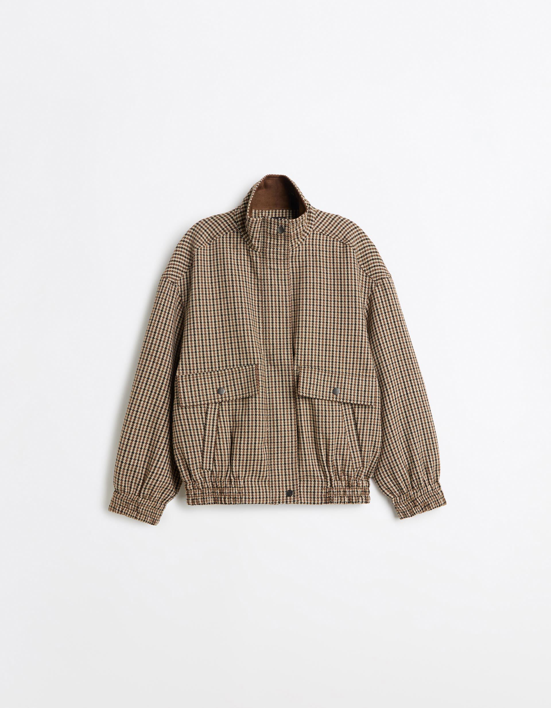 Comprar Online Casaco Bomber Aos Quadrados, Mulher, Bege