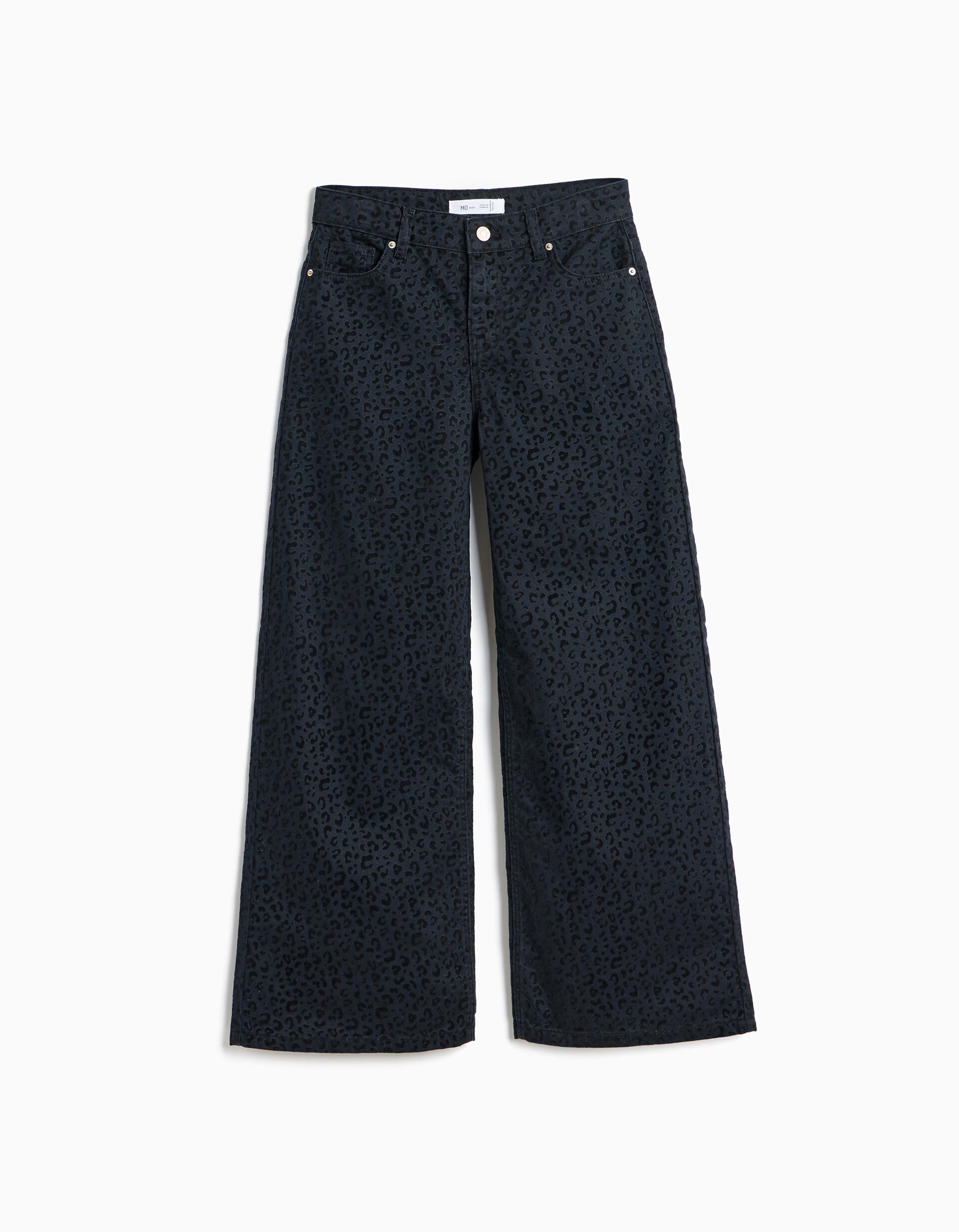 Comprar Online Cal&ccedil;as De Ganga 'Wide Leg' Animal Print, Menina, Preto