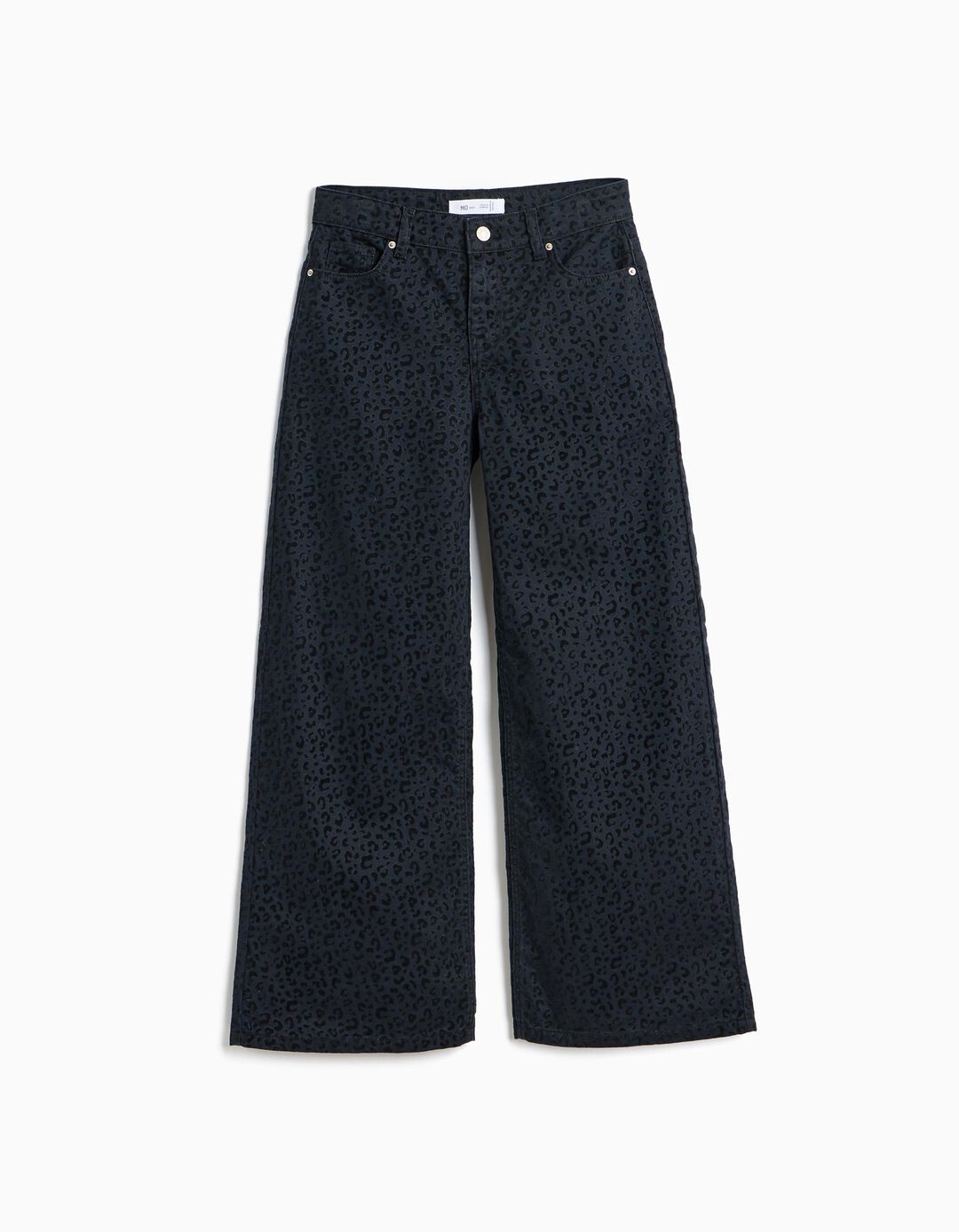 Cal&ccedil;as De Ganga 'Wide Leg' Animal Print, Menina, Preto