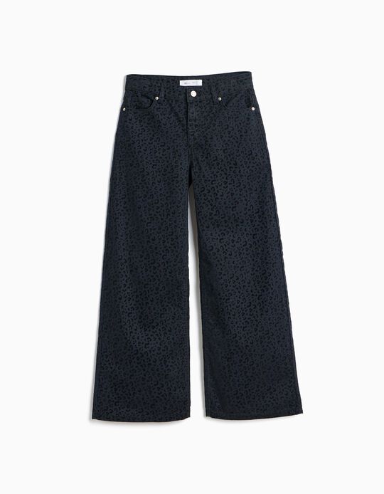 Comprar Online Cal&ccedil;as De Ganga 'Wide Leg' Animal Print, Menina, Preto
