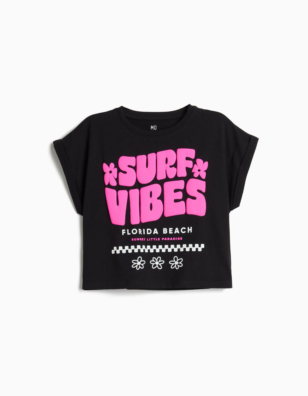 T-shirt Estampado, Menina, Preto