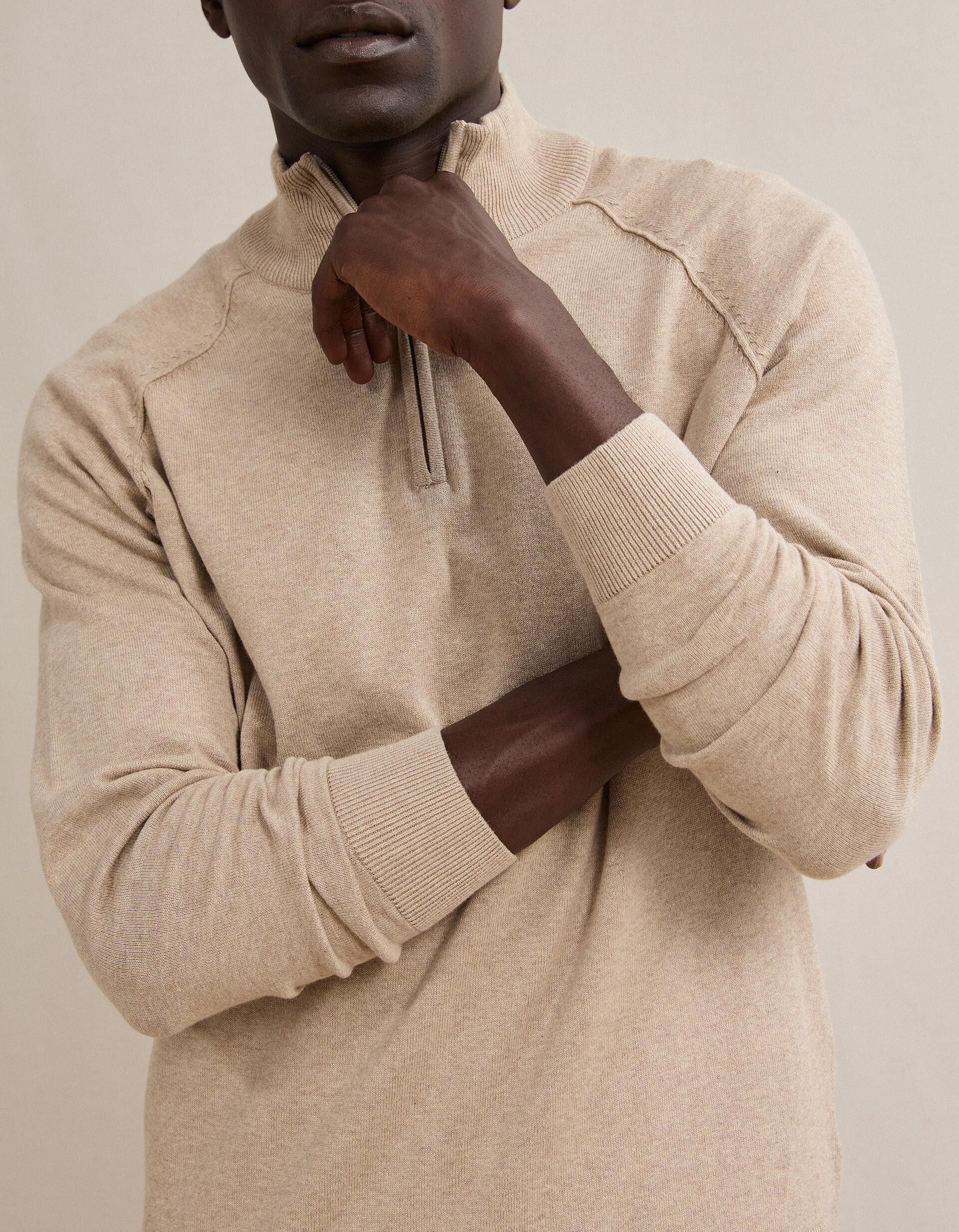 Comprar Online Camisola De Malha, Homem, Bege Claro