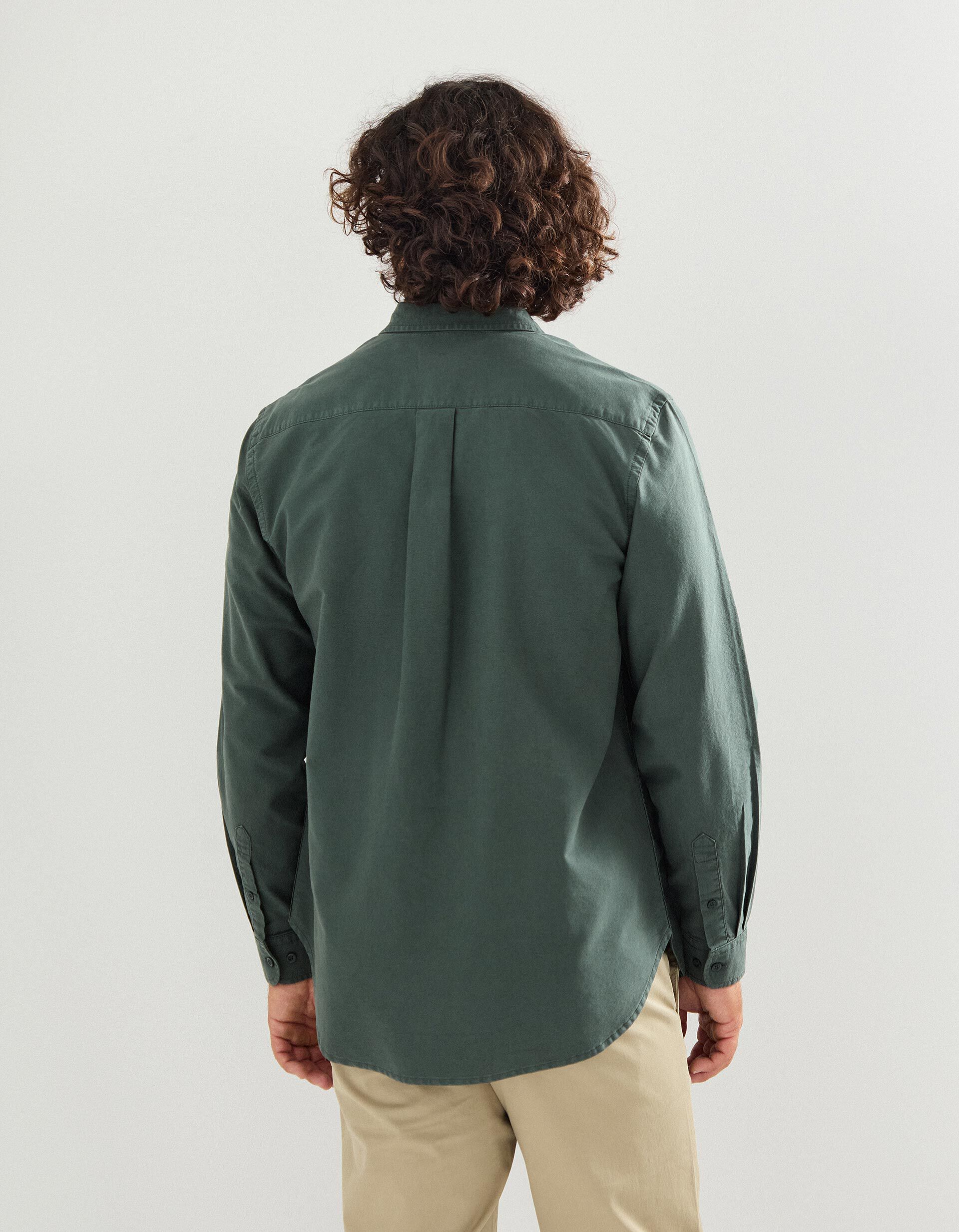 Comprar Online Camisa de Manga Comprida Oxford, Homem, Verde Escuro