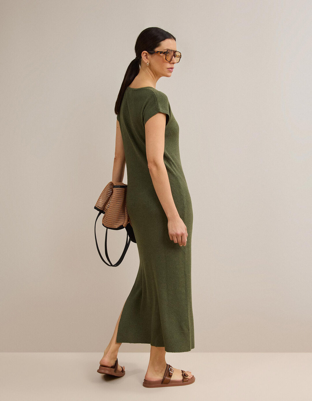 Vestido R&uacute;stico, Mulher, Verde Escuro