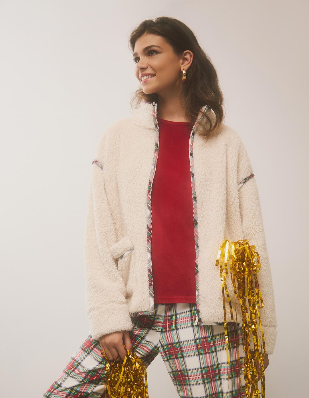 Casaco de Sherpa, Mulher, Cru 