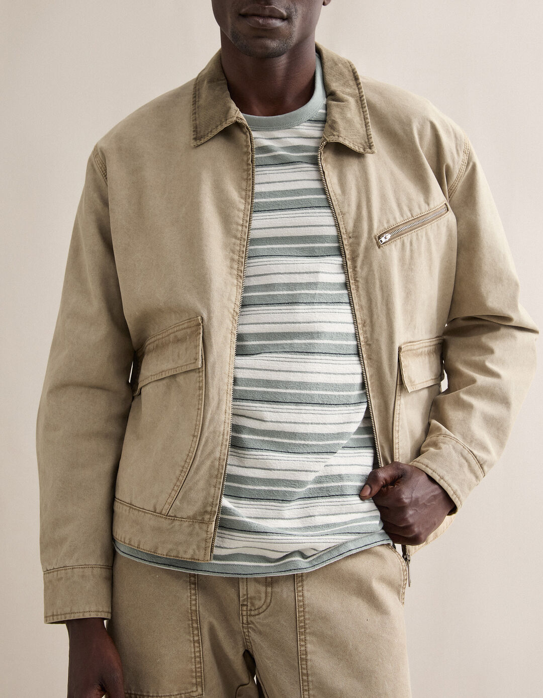 Casaco Canvas, Homem, Bege