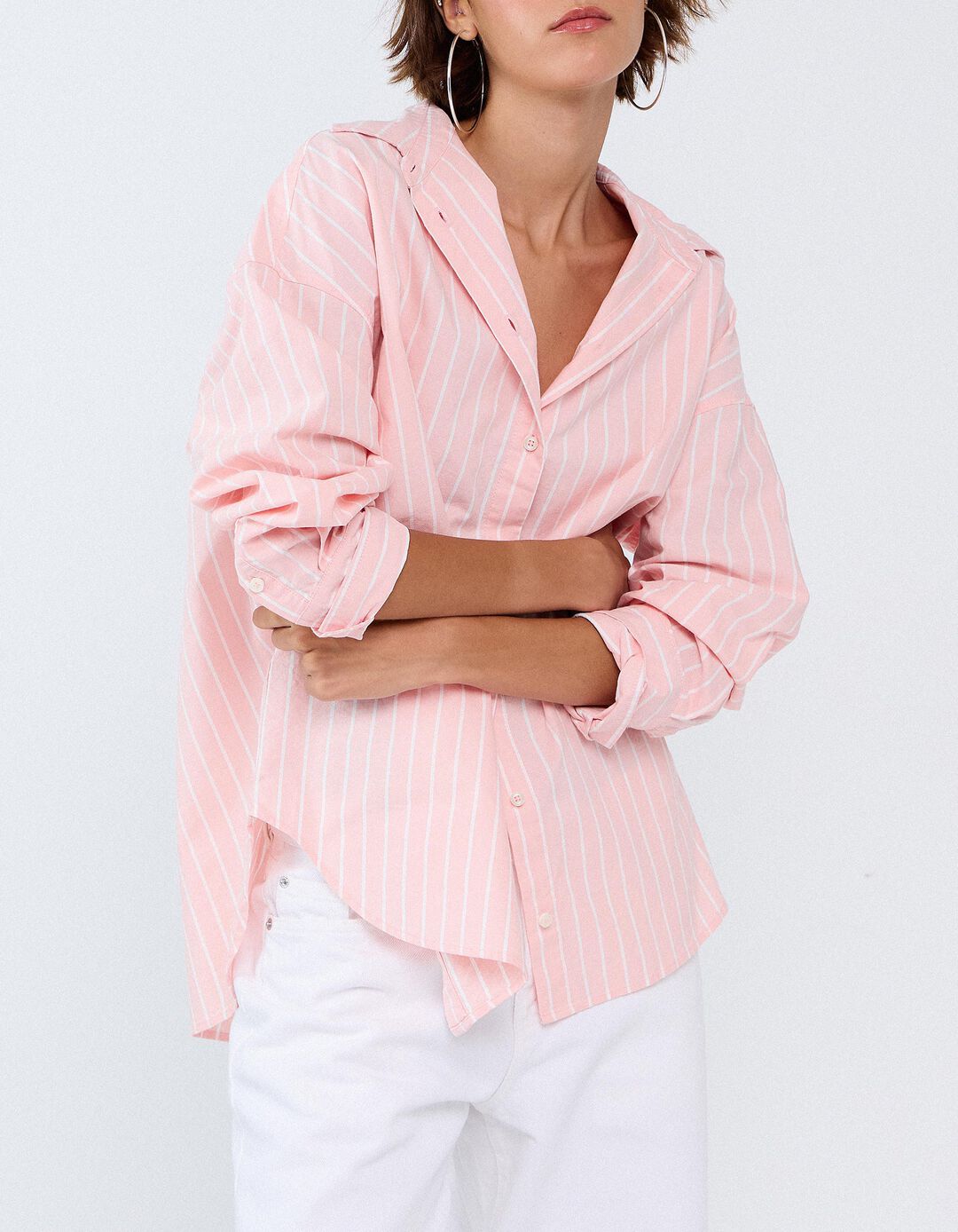 Camisa Oxford, Mulher, Rosa
