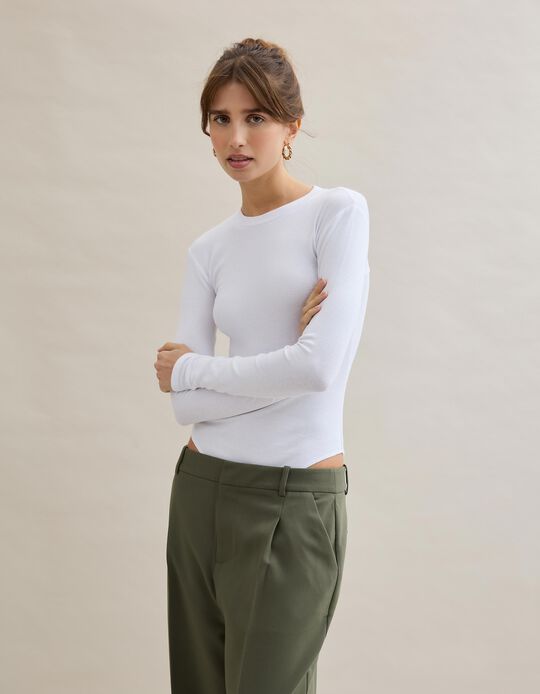 Comprar Online Body de Manga Comprida, Mulher, Branco