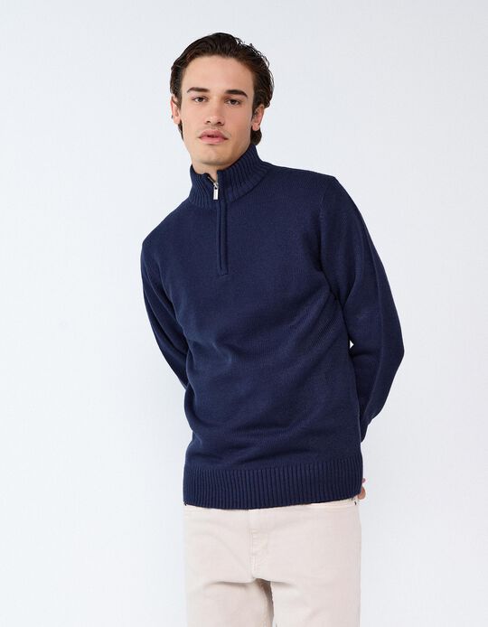 Comprar Online Sweater De Gola Alta, Homem, Azul Escuro
