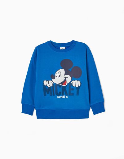 Brushed Cotton Sweatshirt for Boys 'Mickey', Blue