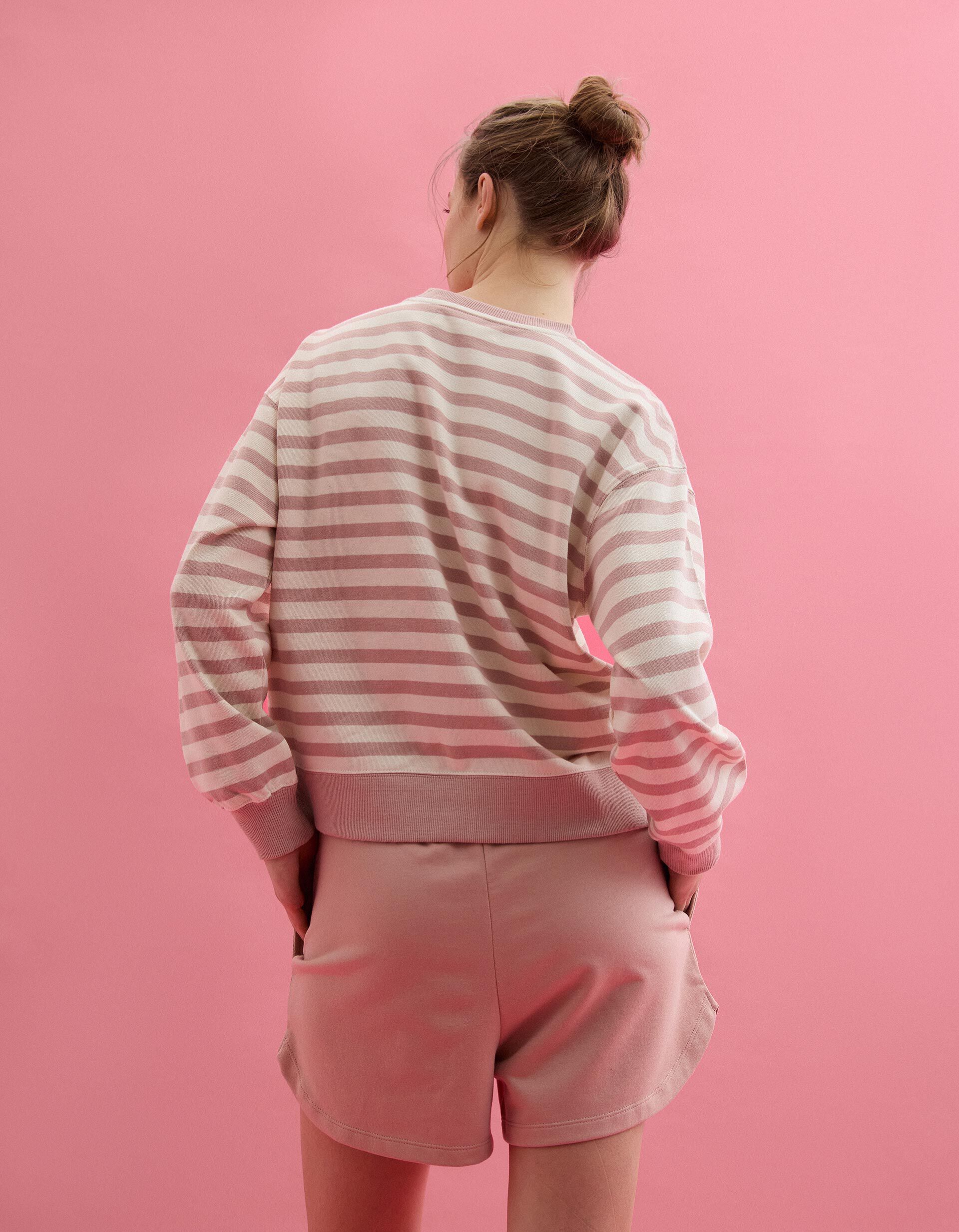 Comprar Online Sweatshirt Riscas, Mulher, Rosa Claro