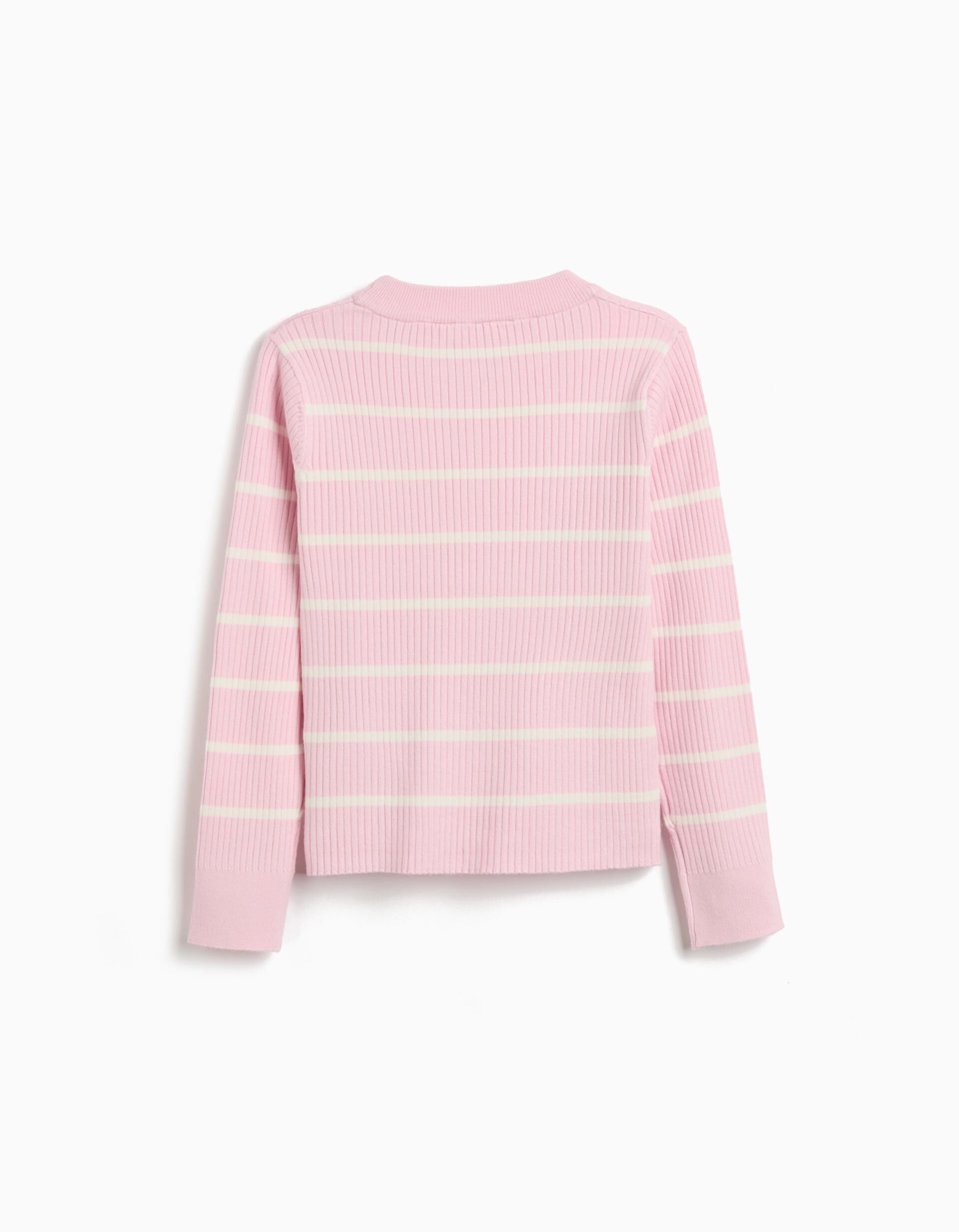 Comprar Online Camisola de Malha Riscas, Menina, Rosa Claro