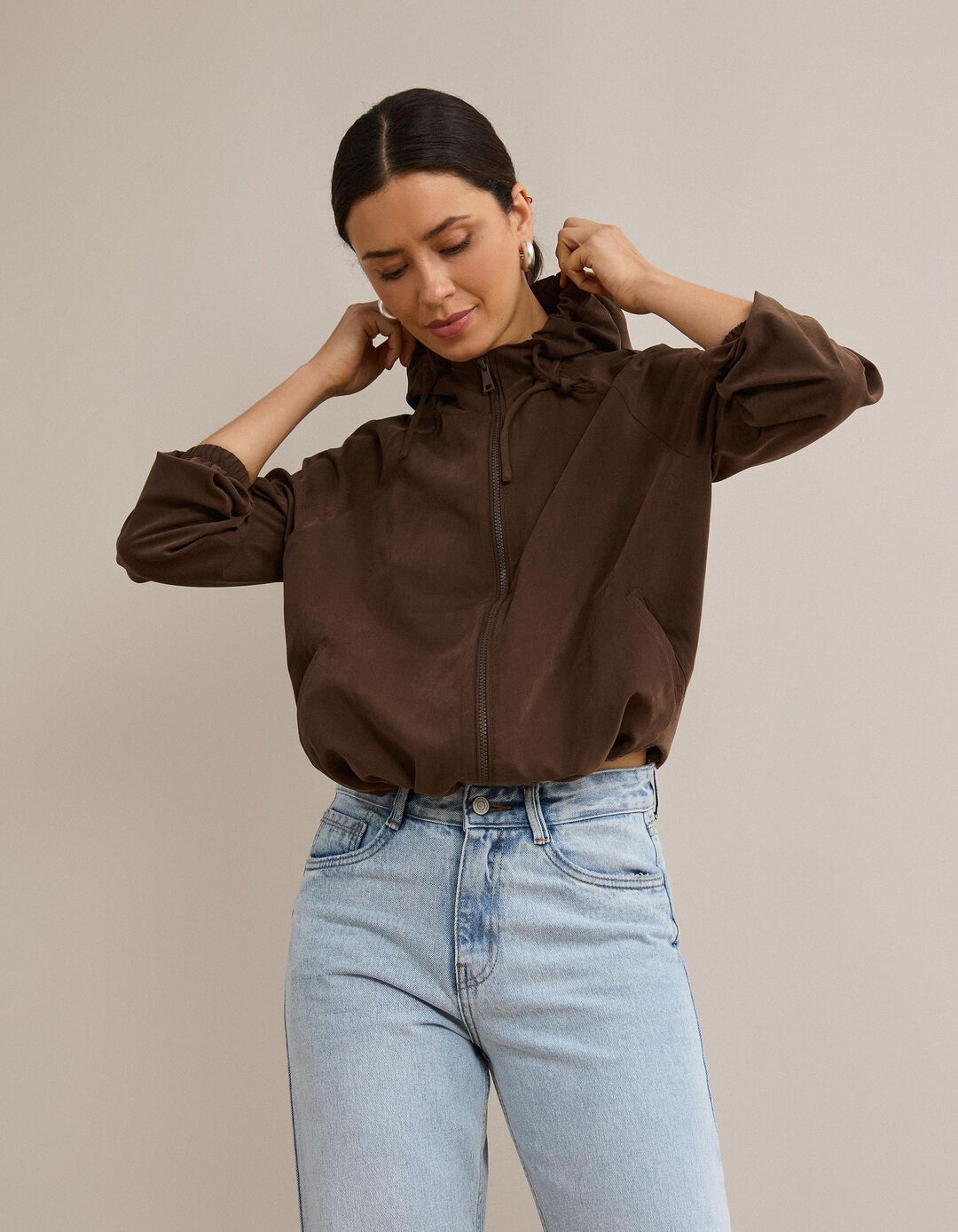 Parka Com Capuz, Mulher, Castanho 