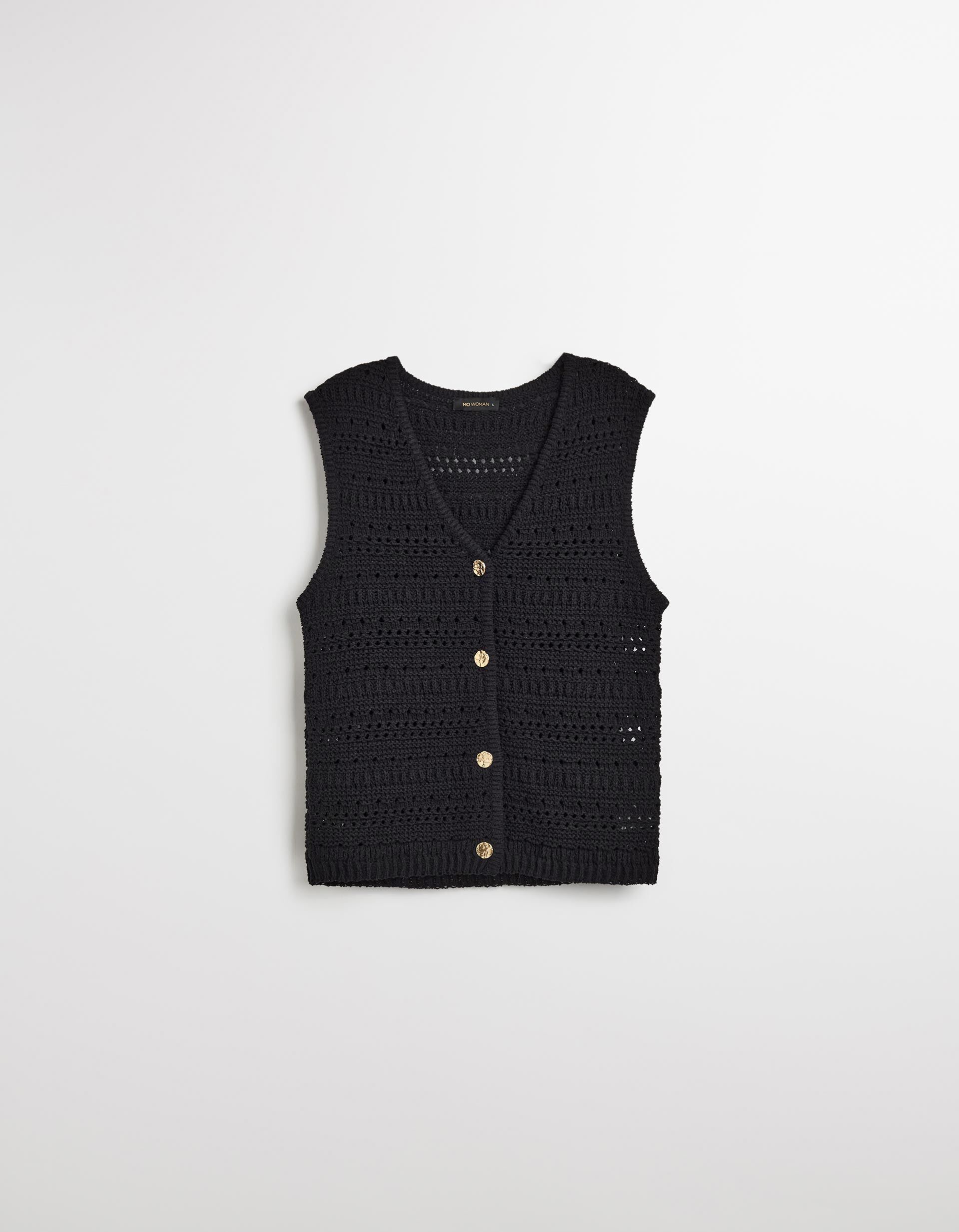 Comprar Online Colete de Crochet, Mulher, Preto