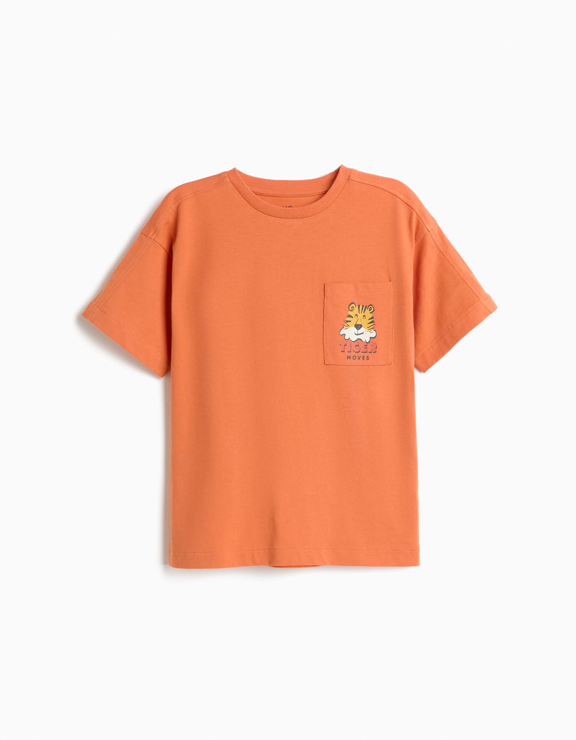 Comprar Online T-shirt Estampada, Menino, Laranja Escuro