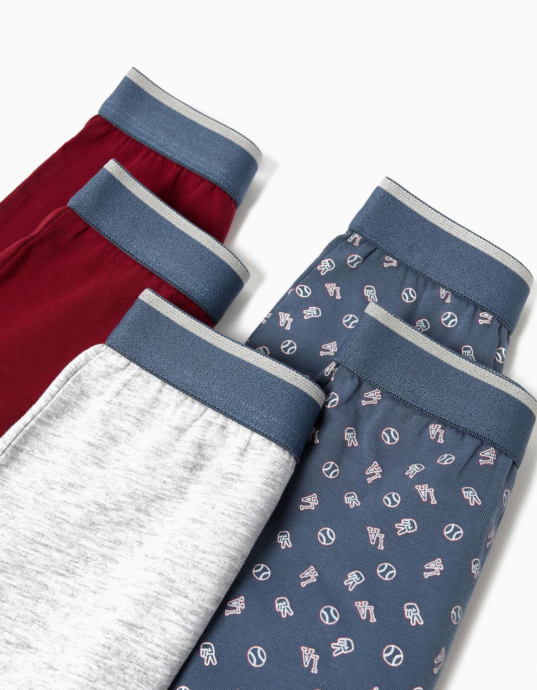 Pack 5 Boxers, Menino, Vermelho Escuro