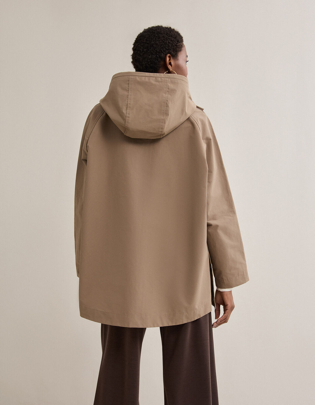 Parka Capuz, Mulher, Bege Escuro