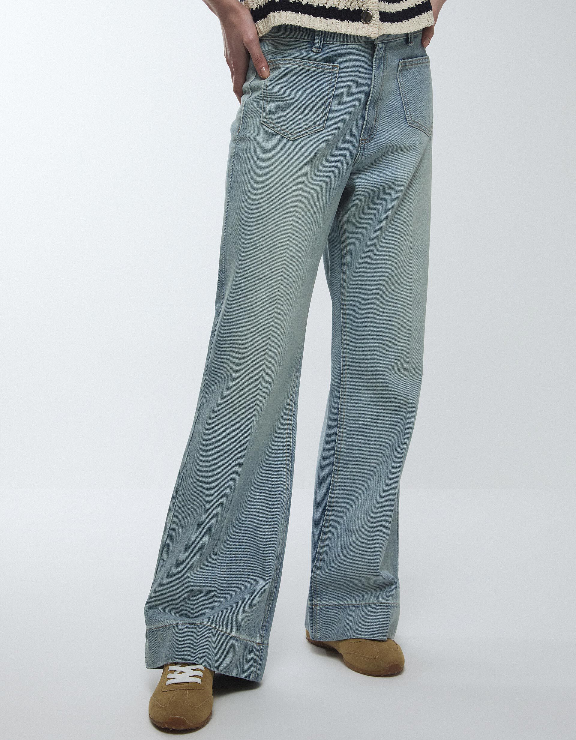 Comprar Online Cal&ccedil;as de Ganga Wide Leg, Mulher, Azul Claro