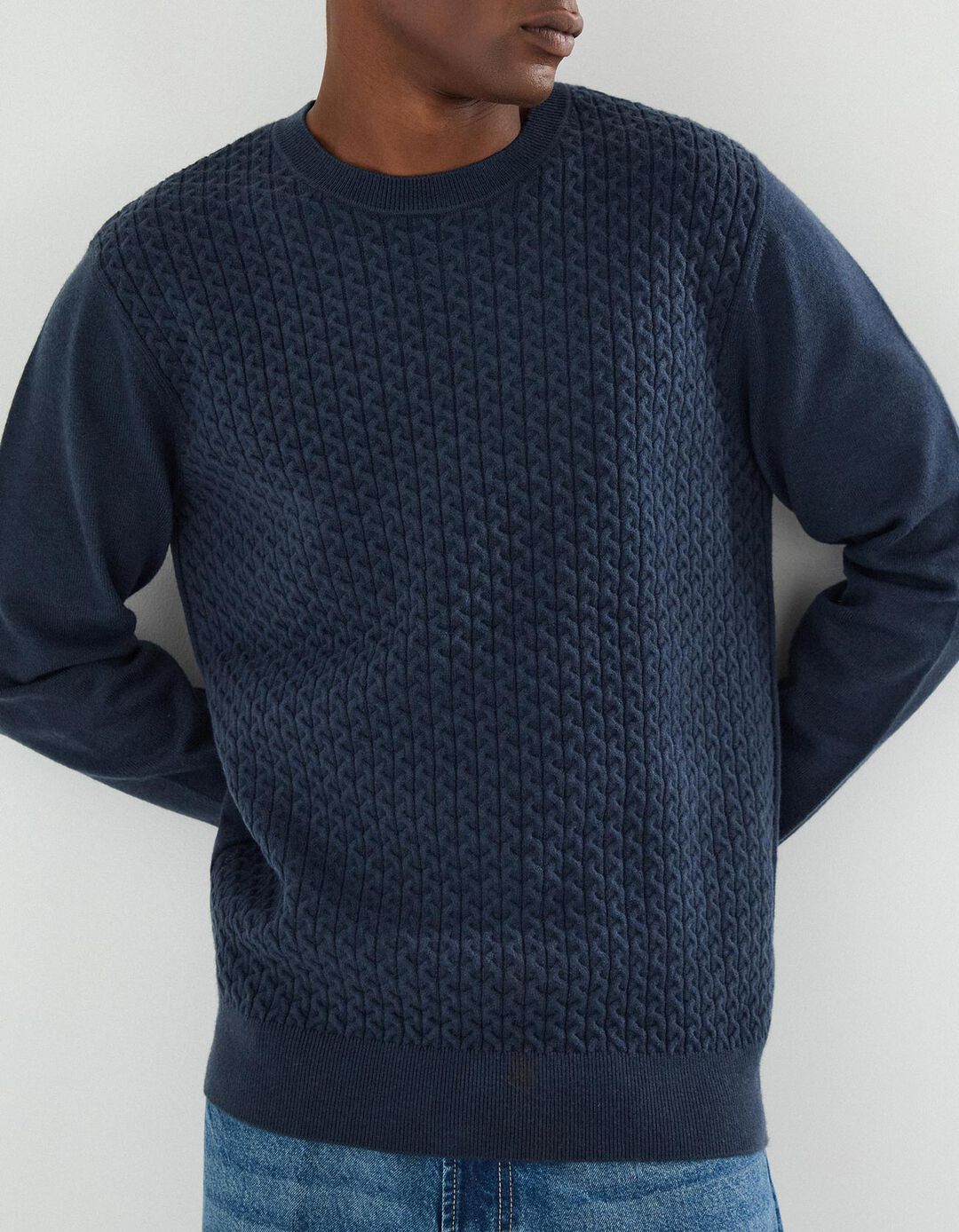 Camisola de Malha, Homem, Azul 
