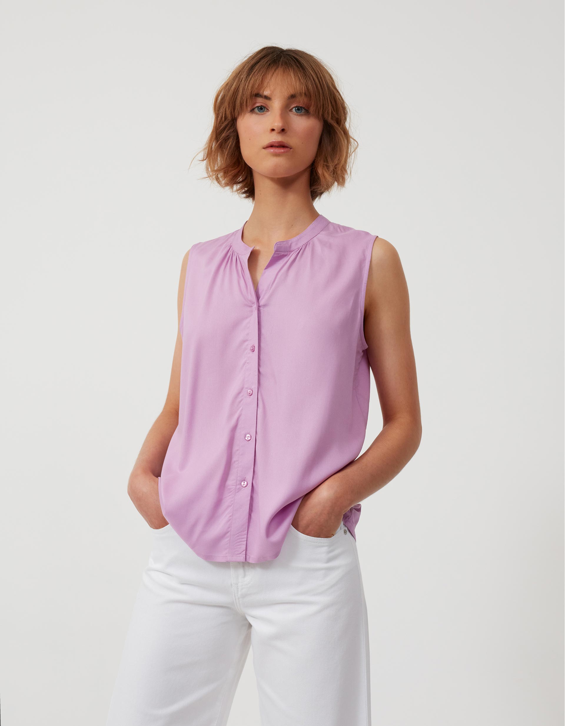Sleeveless Blouse, Women, Lilac MO Fashion