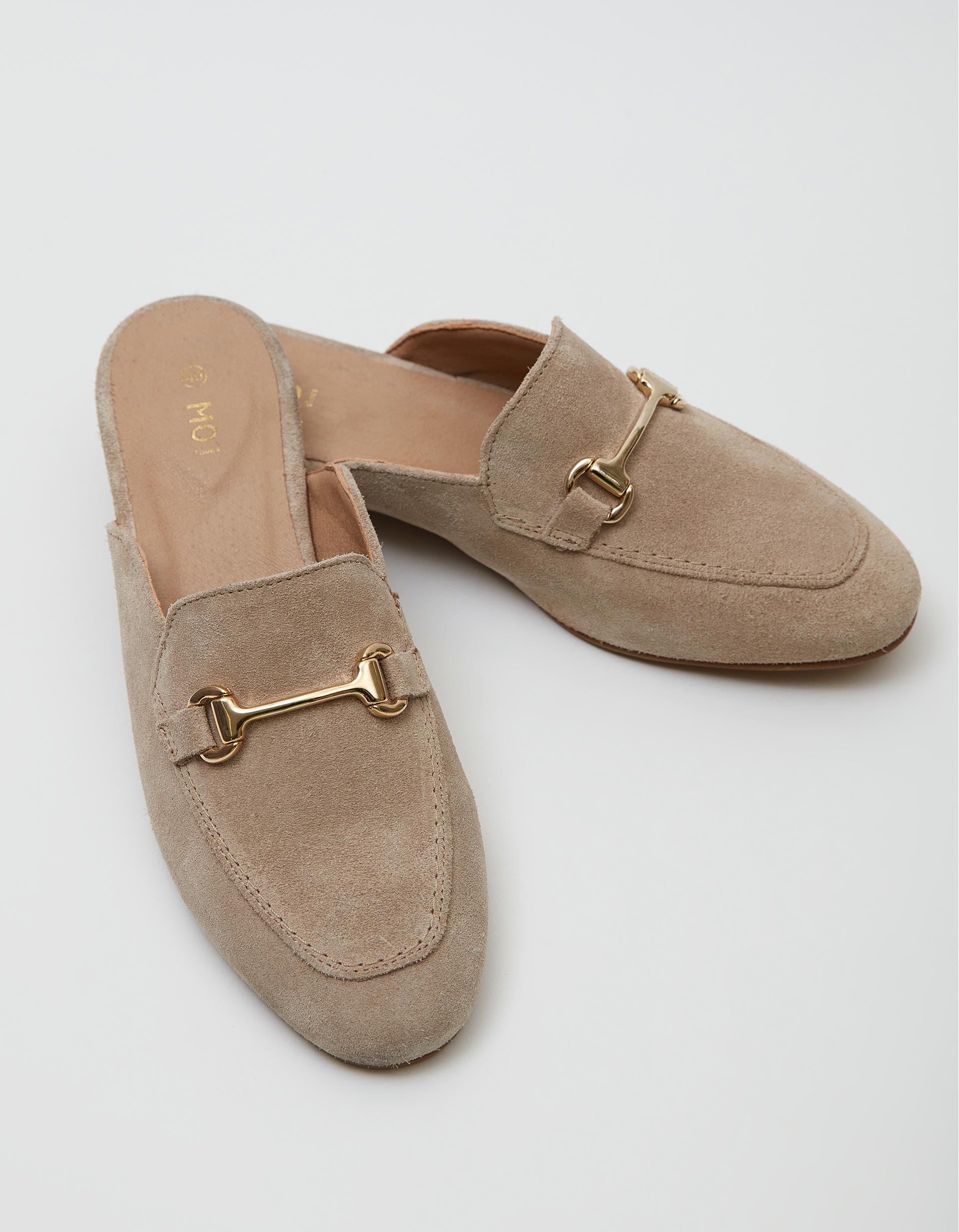 Suede Mules, Made in Portugal, Women, Beige | MO Online