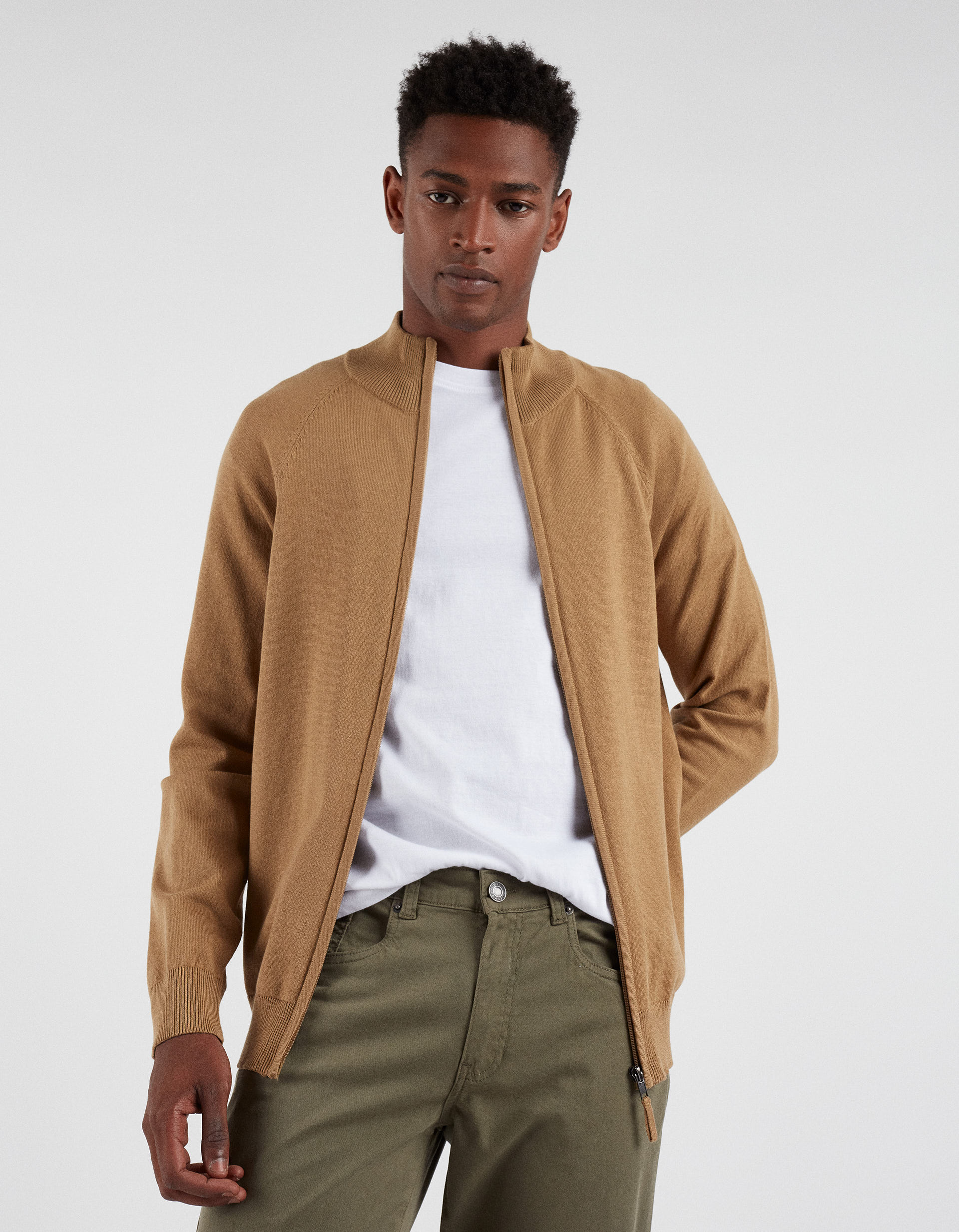 zip knitted cardigan