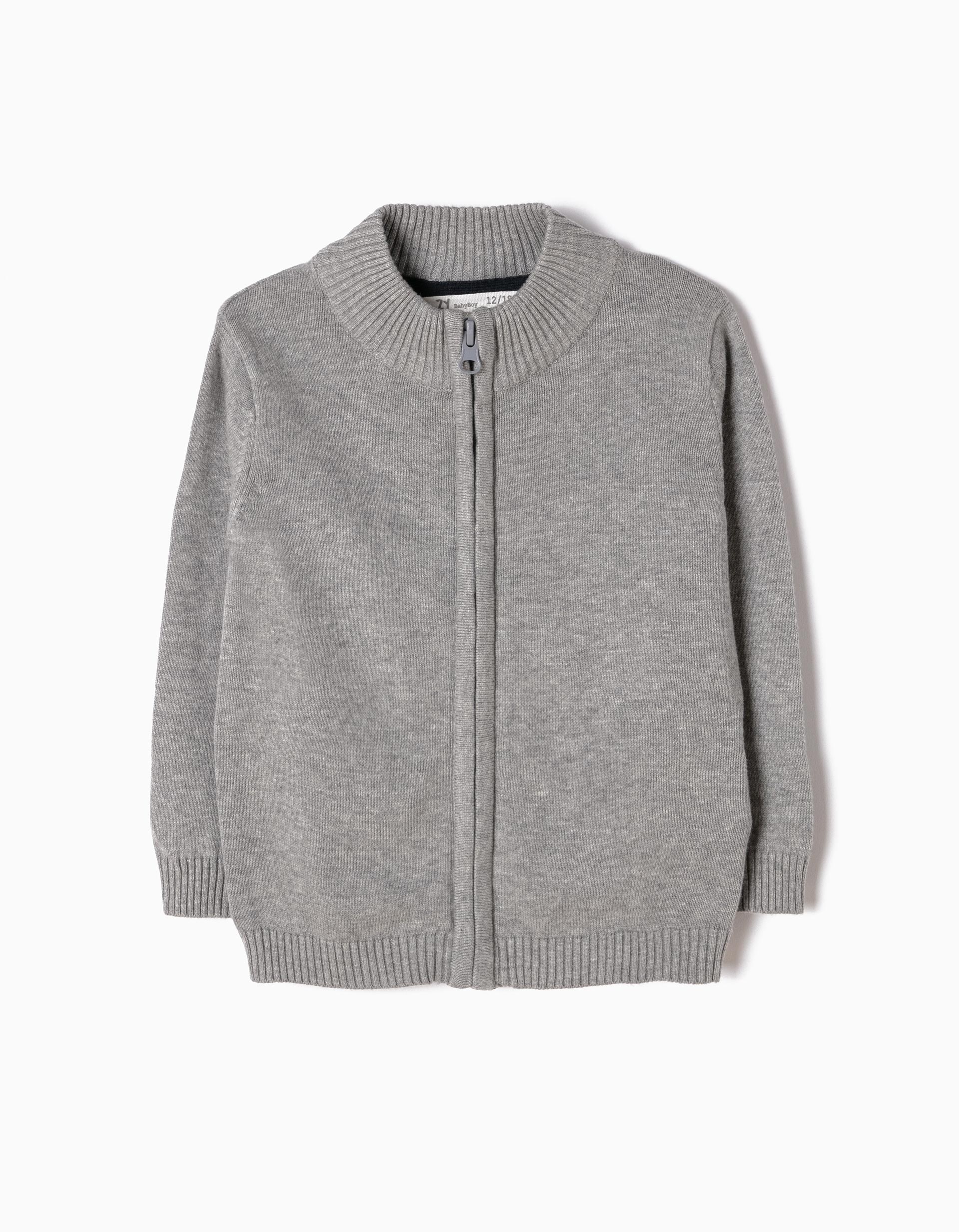 grey baby boy cardigan