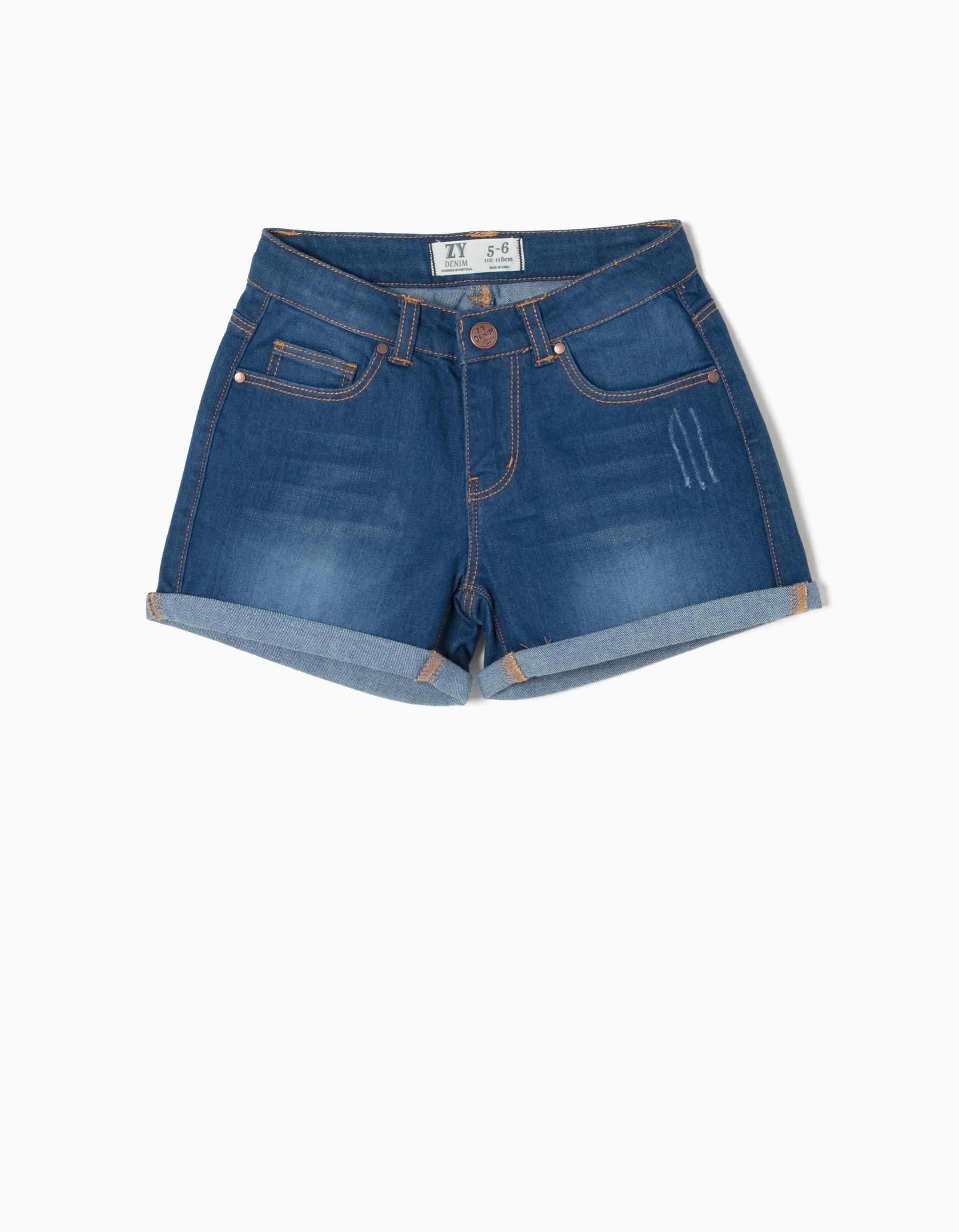 girls blue denim shorts